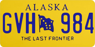 AK license plate GVH984