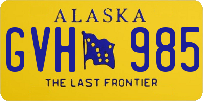 AK license plate GVH985