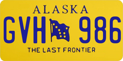 AK license plate GVH986