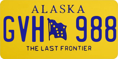 AK license plate GVH988