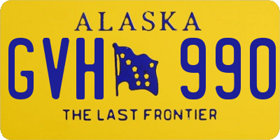 AK license plate GVH990