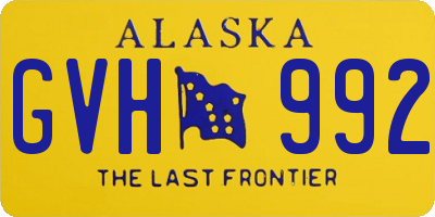 AK license plate GVH992