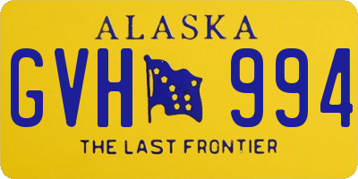 AK license plate GVH994