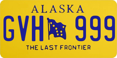 AK license plate GVH999