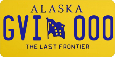 AK license plate GVI000