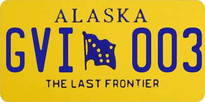 AK license plate GVI003