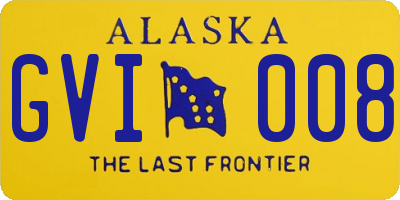 AK license plate GVI008