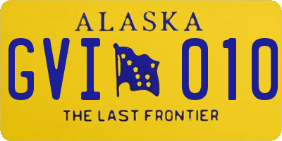 AK license plate GVI010