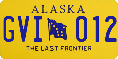 AK license plate GVI012