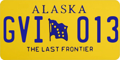 AK license plate GVI013