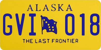 AK license plate GVI018