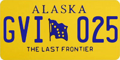 AK license plate GVI025