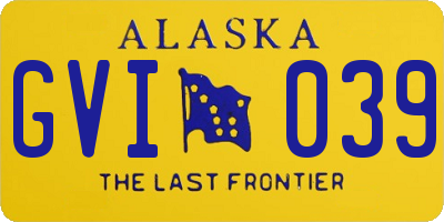 AK license plate GVI039