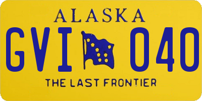 AK license plate GVI040