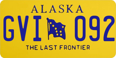 AK license plate GVI092