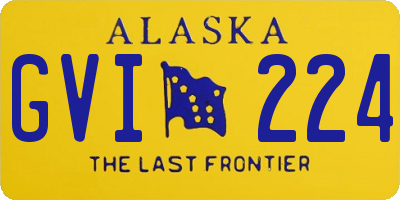 AK license plate GVI224