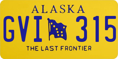 AK license plate GVI315