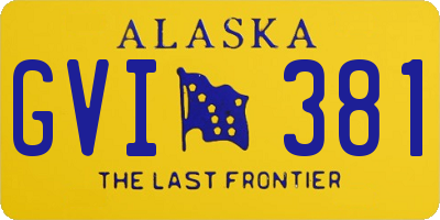 AK license plate GVI381