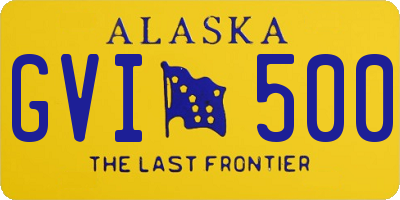 AK license plate GVI500