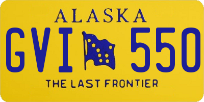 AK license plate GVI550