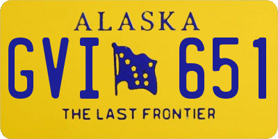 AK license plate GVI651