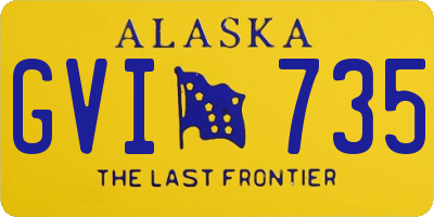 AK license plate GVI735