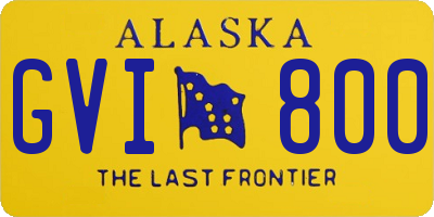 AK license plate GVI800