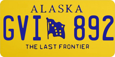 AK license plate GVI892