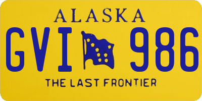 AK license plate GVI986