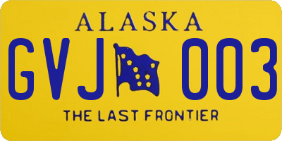 AK license plate GVJ003