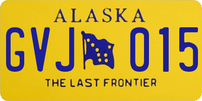 AK license plate GVJ015