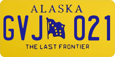 AK license plate GVJ021