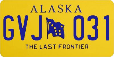 AK license plate GVJ031