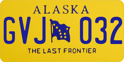 AK license plate GVJ032