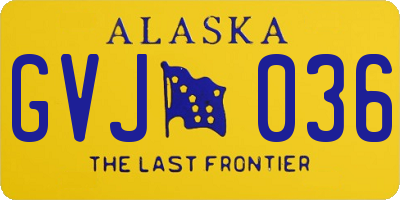 AK license plate GVJ036