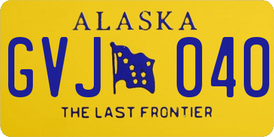 AK license plate GVJ040