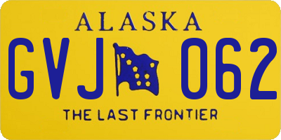 AK license plate GVJ062