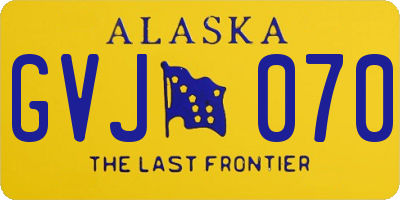 AK license plate GVJ070