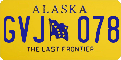 AK license plate GVJ078