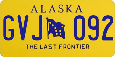 AK license plate GVJ092