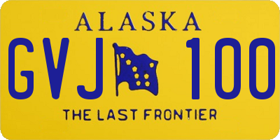 AK license plate GVJ100