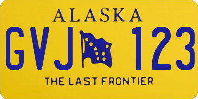 AK license plate GVJ123