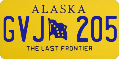 AK license plate GVJ205