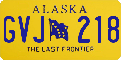 AK license plate GVJ218