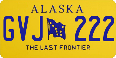 AK license plate GVJ222