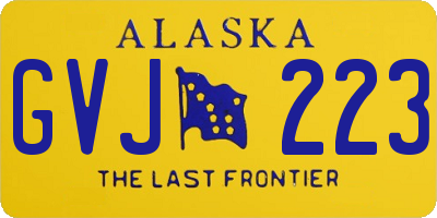 AK license plate GVJ223