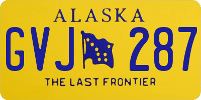 AK license plate GVJ287