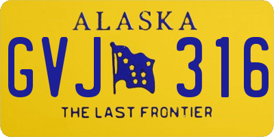 AK license plate GVJ316