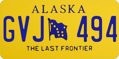 AK license plate GVJ494