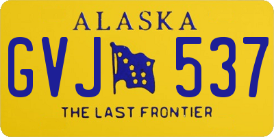 AK license plate GVJ537